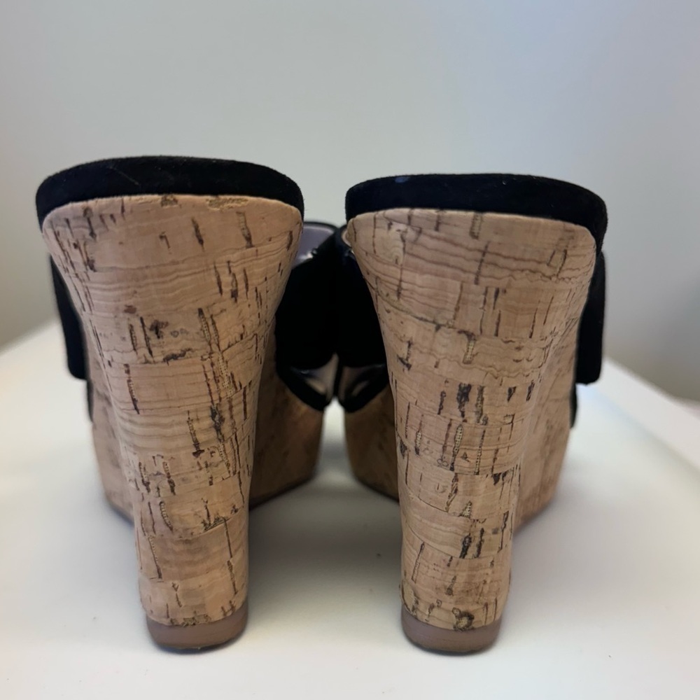 Charles by Charles David Latrice Microsuede Wedge Sandals In Black - Picture 5 of 8